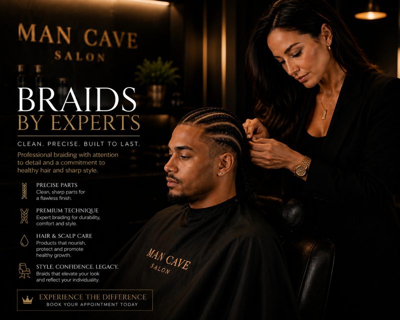 Cornrows & Braids in Las Vegas — Man Cave Salon, Henderson barber & men's salon