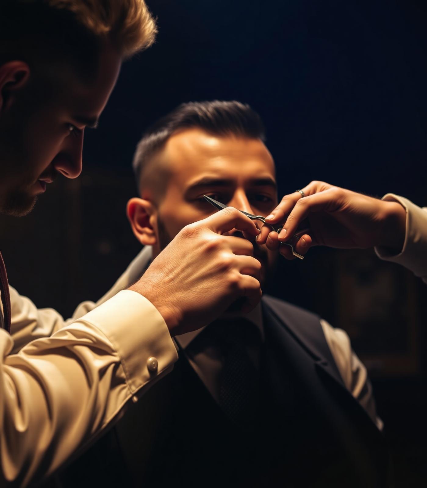 Textured crop haircut at Man Cave Salon